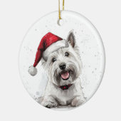 West Highland Terrier hond Kerst aangepast Keramisch Ornament (Links)