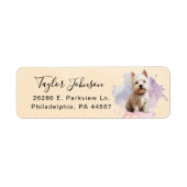 West Highland Terrier-hond retouradres Etiket (Voorkant)