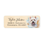 West Highland Terrier-hond retouradres Etiket (Voorkant)