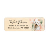 West Highland Terrier-hond retouradres Etiket (Voorkant)
