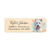 West Highland Terrier-hond retouradres Etiket (Voorkant)