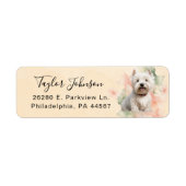 West Highland Terrier-hond retouradres Etiket (Voorkant)