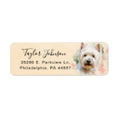 West Highland Terrier-hond retouradres Etiket (Voorkant)