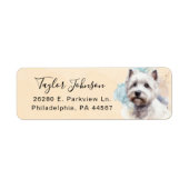West Highland Terrier-hond retouradres Etiket (Voorkant)