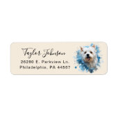 West Highland Terrier-hond retouradres Etiket (Voorkant)