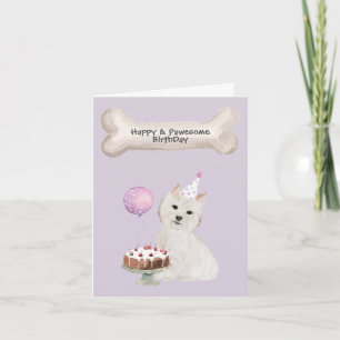 West Highland Terrier Hond Verjaardag Feestdagen Kaart