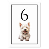West Highland Terrier hond watercolor tafelnummer (Achterkant)