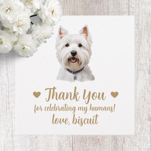 West Highland Terrier Hond Wedding Favoriete Label