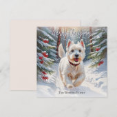 West Highland Terrier hond Westie in de sneeuw Ker Feestdagenkaart (Voorkant / Achterkant)