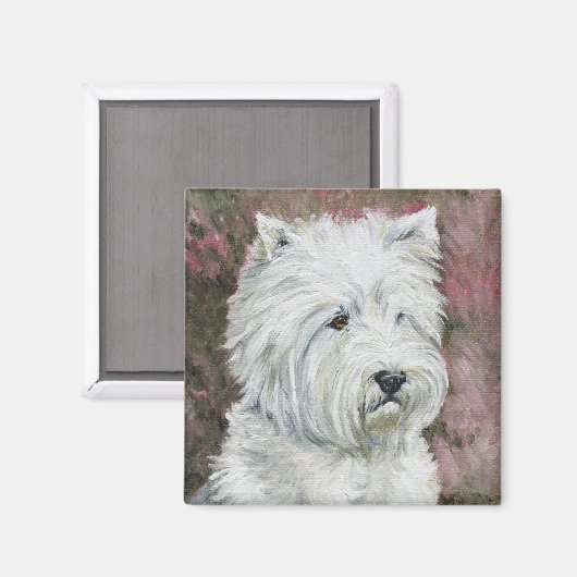 "West Highland Terrier" Hondenkunstmagneet Magneet (Voorkant / Achterkant)