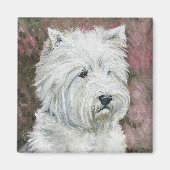 "West Highland Terrier" Hondenkunstmagneet Magneet (Voorkant)