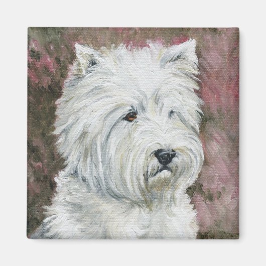 "West Highland Terrier" Hondenkunstmagneet Magneet (Voorkant)