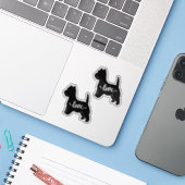 West Highland Terrier Hondenras Love x2 Vinyl Sticker (Laptop met iPhone)