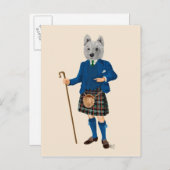 West Highland Terrier in Kilt 2 Briefkaart (Voorkant / Achterkant)