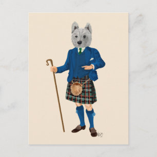 West Highland Terrier in Kilt 2 Briefkaart