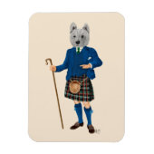 West Highland Terrier in Kilt 2 Magneet (Verticaal)