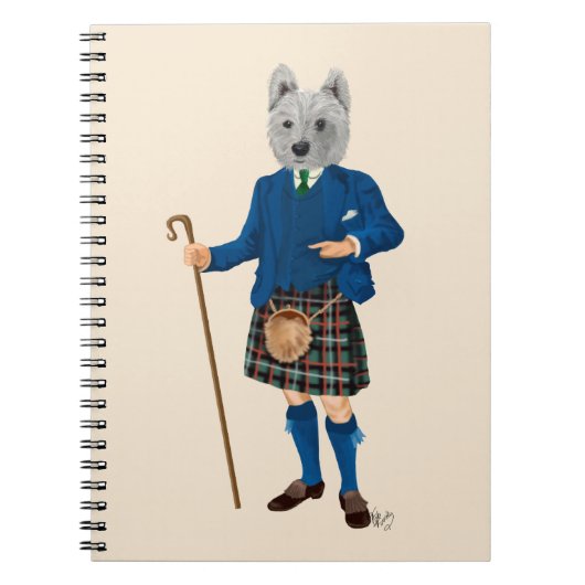 West Highland Terrier in Kilt 2 Notitieboek (Voorkant)