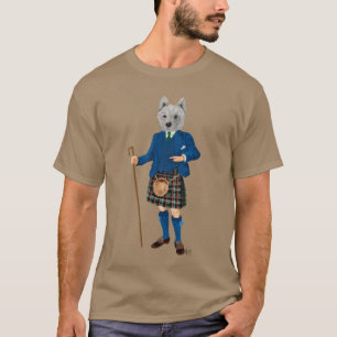 West Highland Terrier in Kilt 2 T-shirt