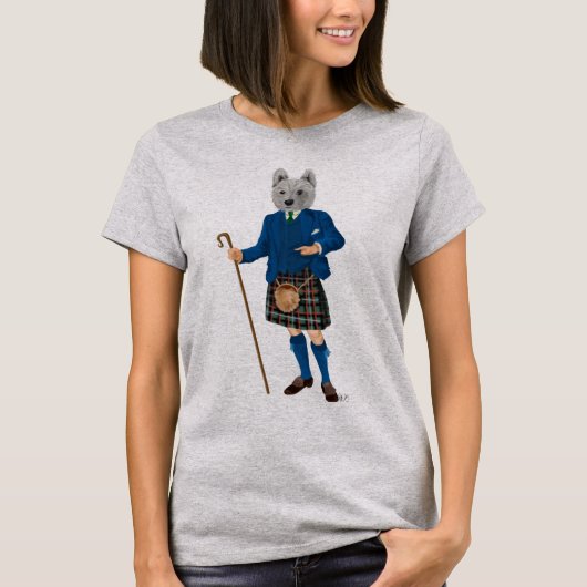 West Highland Terrier in Kilt 2 T-shirt (Voorkant)