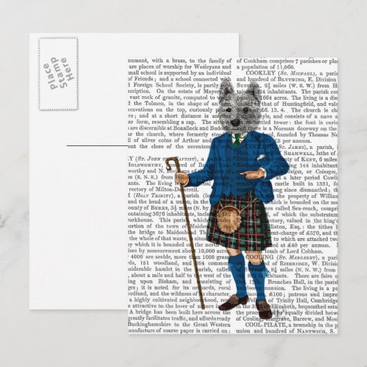 West Highland Terrier in Kilt 3 Briefkaart (Voorkant / Achterkant)