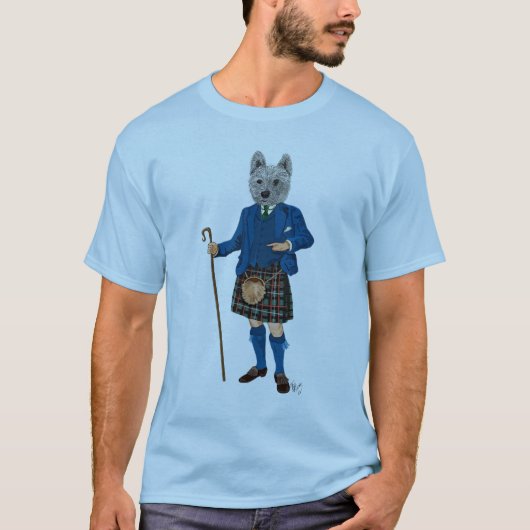 West Highland Terrier in Kilt 3 T-shirt (Voorkant)