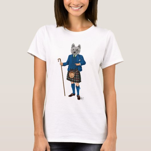 West Highland Terrier in Kilt 3 T-shirt (Voorkant)