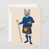 West Highland Terrier in Kilt Briefkaart (Voorkant / Achterkant)