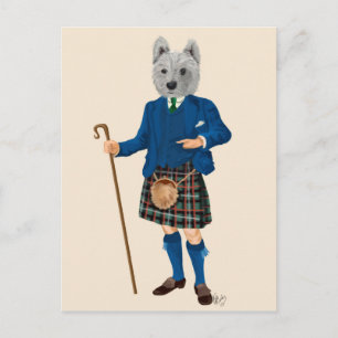 West Highland Terrier in Kilt Briefkaart