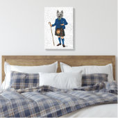 West Highland Terrier in Kilt Canvas Afdruk (Insitu (Slaapkamer))