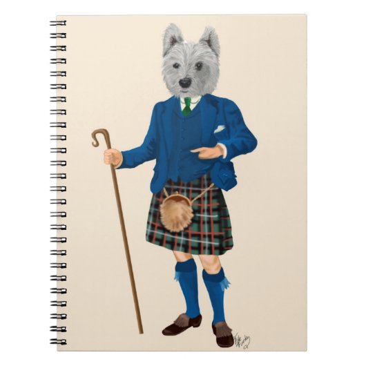 West Highland Terrier in Kilt Notitieboek (Voorkant)