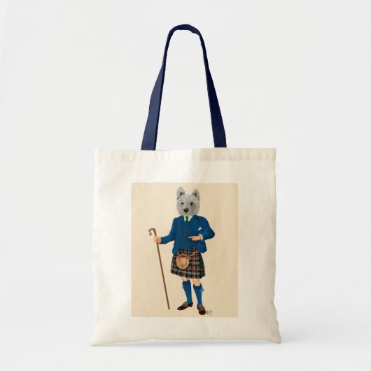 West Highland Terrier in Kilt Tote Bag (Voorkant)