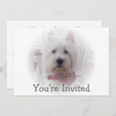 West Highland Terrier Invitation Kaart (Voorkant / Achterkant)
