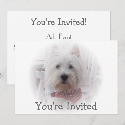 West Highland Terrier Invitation Kaart (Voorkant / Achterkant)