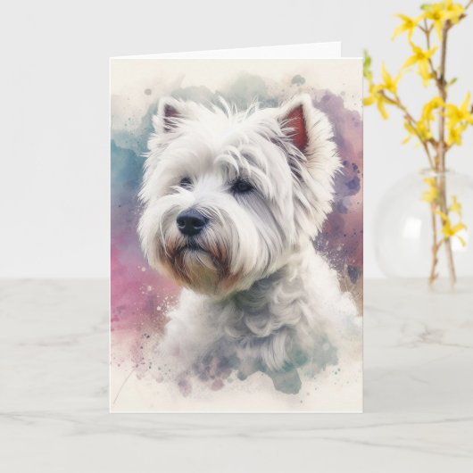 West Highland Terrier Kaart (Gele Bloem)