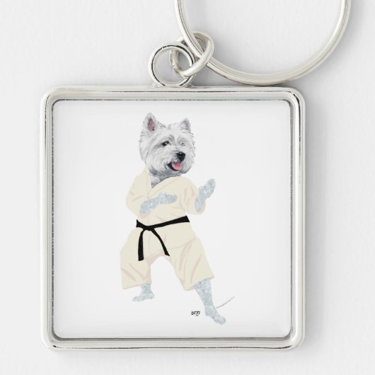 West Highland Terrier KARATE Sleutelhanger (Voorkant)