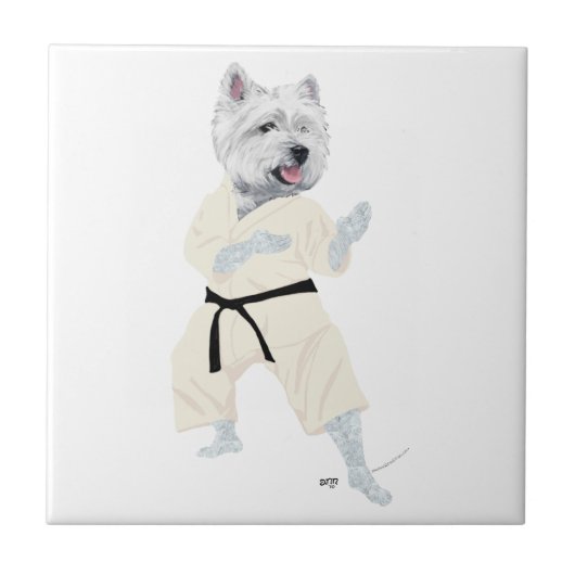 West Highland Terrier KARATE Tegeltje (Voorkant)