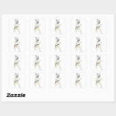 West Highland Terrier KARATE ! Vierkante Sticker (Vel)
