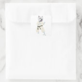 West Highland Terrier KARATE ! Vierkante Sticker (Tas)