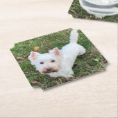 West Highland Terrier Kartonnen Onderzetters (Gekanteld)