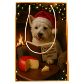 West highland Terrier Kerstcadeautas Medium Cadeauzakje (Voorkant)