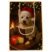 West highland Terrier Kerstcadeautas Medium Cadeauzakje (Achterkant)