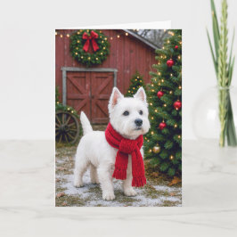 West Highland Terrier Kerstkaart Feestdagen Kaart
