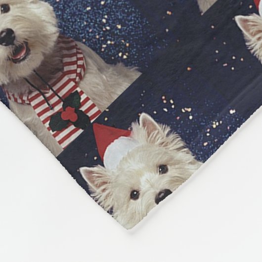 West Highland Terrier Kerstmis Blanket Fleece Deken (Hoek)