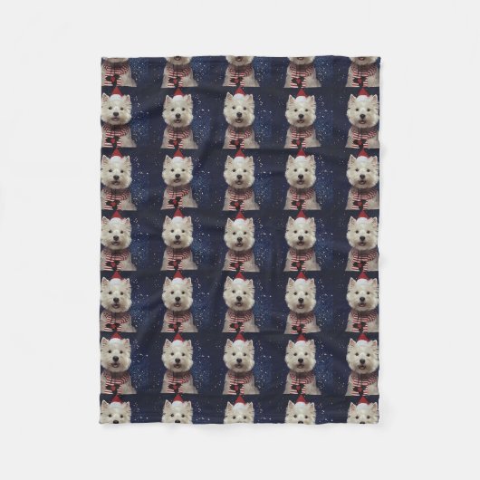 West Highland Terrier Kerstmis Blanket Fleece Deken (Voorkant)