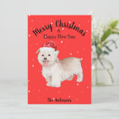 West Highland Terrier Kerstmis Feestdagenkaart (Staand voorkant)