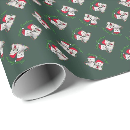 West Highland Terrier kerstparals Cadeaupapier (Rol Hoek)