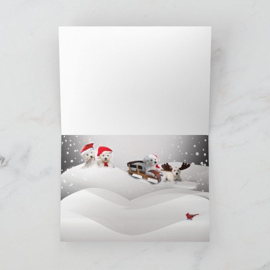 West Highland Terrier kerstparals Feestdagen Kaart (Binnen)