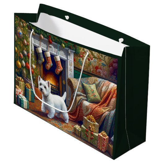 West Highland Terrier  Large Gift Bag Groot Cadeauzakje (Voorkant Gekanteld)