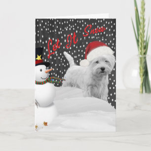 West Highland Terrier Let op sneeuw Feestdagen Kaart