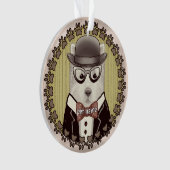 West Highland Terrier met bril Ornament (voorkant)